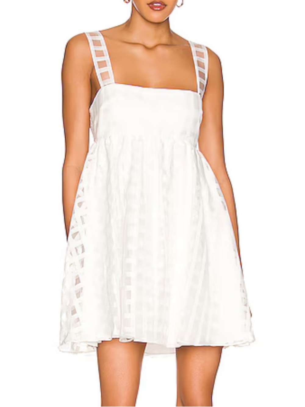 Revolve Amanda Uprichard Russo Dress in White Check - Medium
